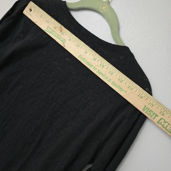 KATE HILL Black Grey Long Sleeve Shirt Top Womens Size PETITES PM Medium - Picture 9 of 10